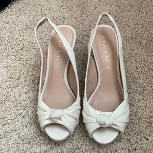 Cream Fabric Slingback Sandal